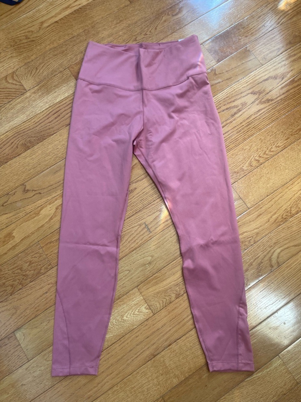 Nike One High Rise 7/8 Leggings Dusty Pink Oxford Dri-FIT Womens Sz L Athletic